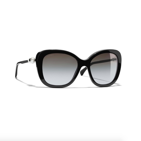 Chanel 5339H 501/S6 55 Matte Black Imitation Pearls Sunglasses CH5339H - Picture 1 of 4